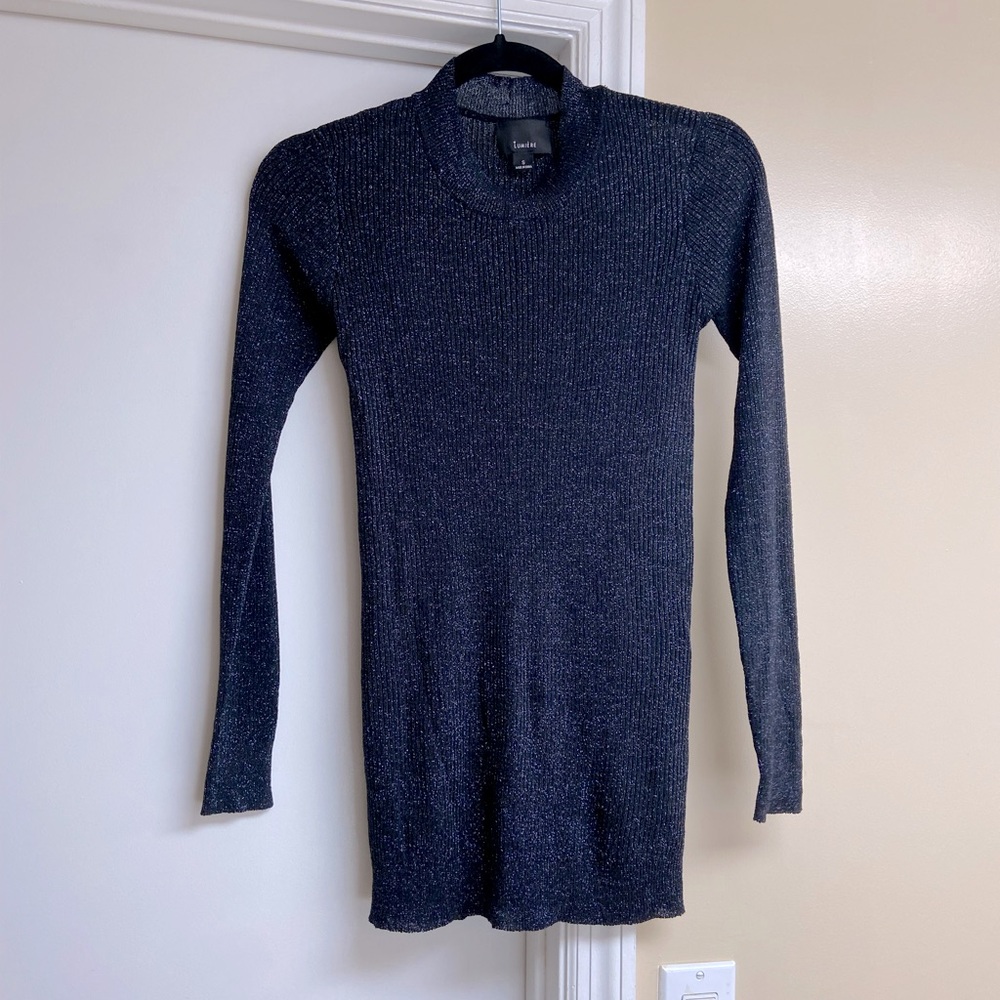 Lumiere Metallic Mock Neck Sweater